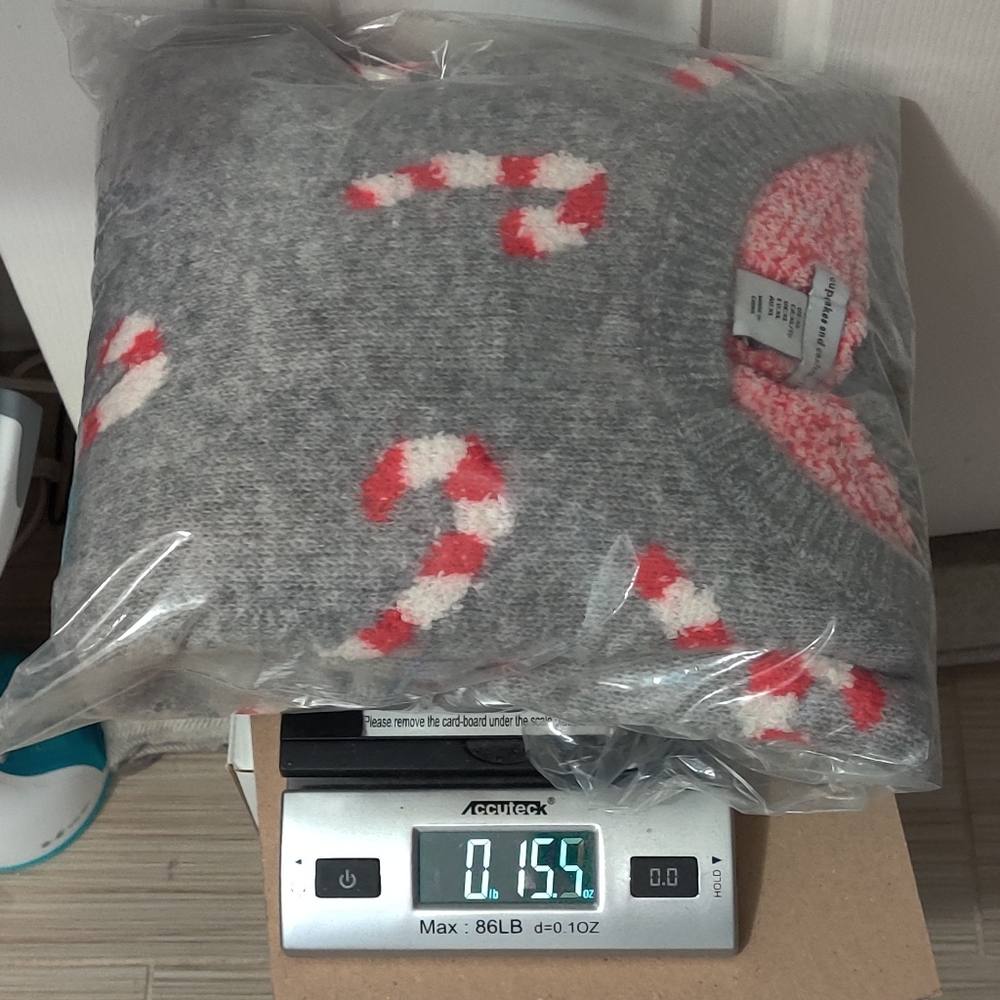cupcakes & cashmere Tan Sweater with Red and White Candy Cane Pattern. - Picture 9 of 11